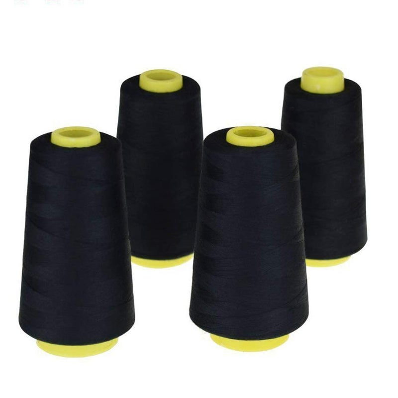 LNKA Black Sewing Thread Cones(4 Pack of 3000 Yards Each), All Purpose Polyester Thread Spools for Sewing/Serger Machines, Overlock, Quilting, Hand Embroidery - Image 2
